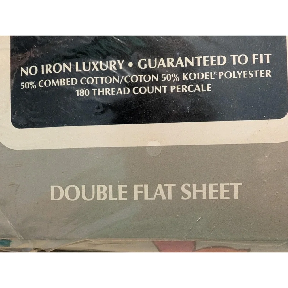 VTG Wamsutta JAY YANG Jubilation Full Flat Sheet Percale Floral Non-iron 180 tc‎